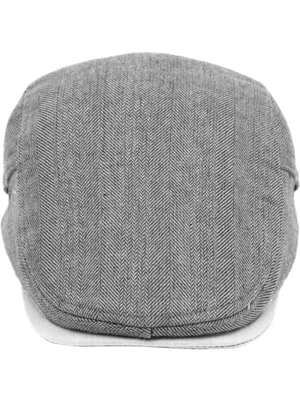 Stylish Men's Herringbone Tweed Newsboy Cap | Adjustable Cotton Ivy Hat